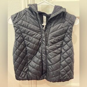 Lululemon Black Hooded Cropped Puffer Vest